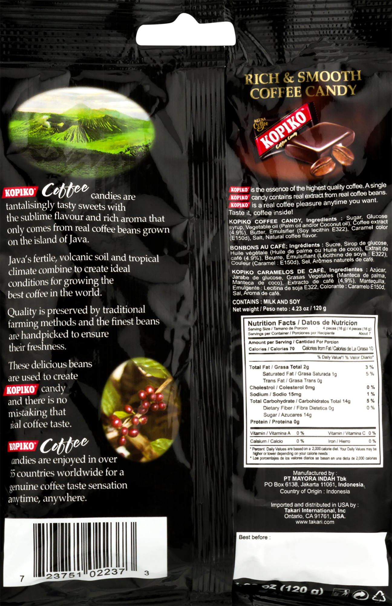 Kopiko Java Coffee Bean Extract Mini Coffee Candy, Tasty Sweet